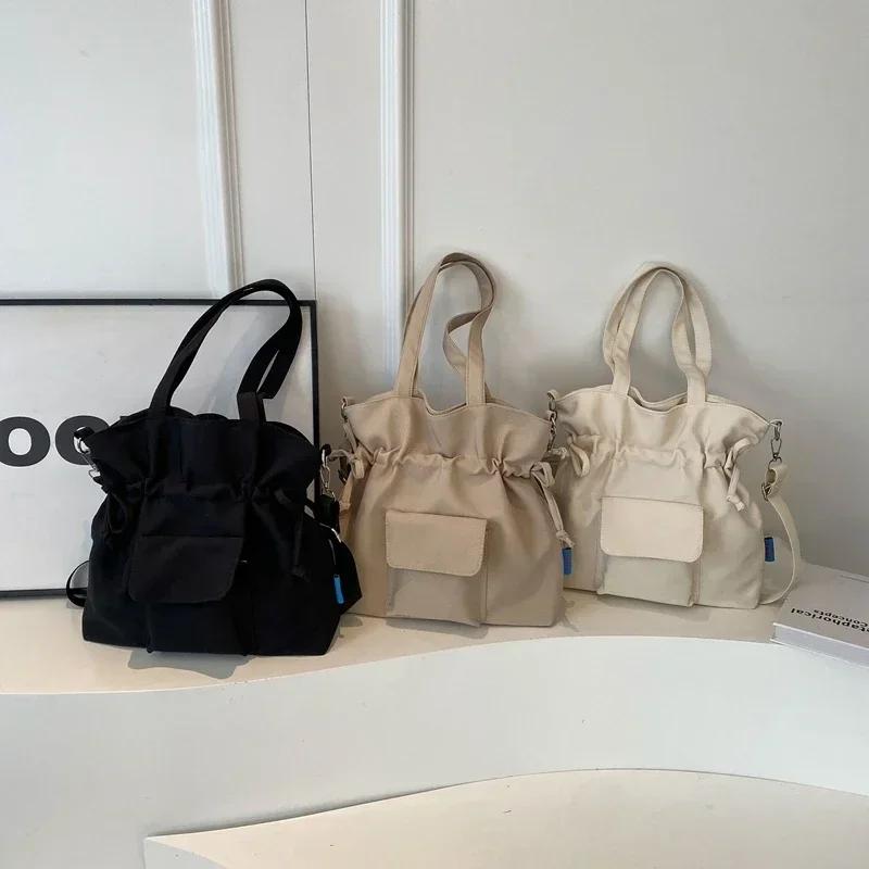 Damska torba shopper z nylonowym zamkiem  codzienna torba na ramię dla pań  prostota  nowa młodzież