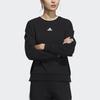 Adidas Fi W Swt Gloss Logo Print Knit Crew Neck Sweatshirt Women Sweatshirt Black H09766