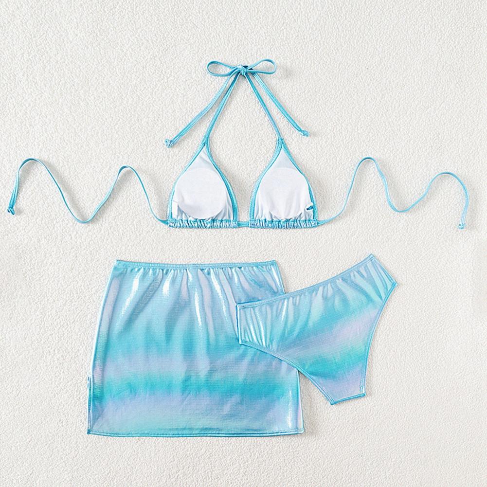 Girls Swimsuit Bra Briefs and Skirt Set