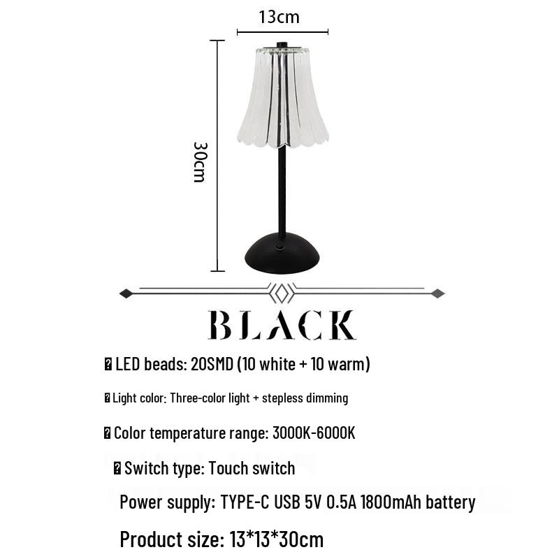 Rechargeable Wrought Iron Night Light: Eye-Protecting Bedside Mood Sensor Lamp