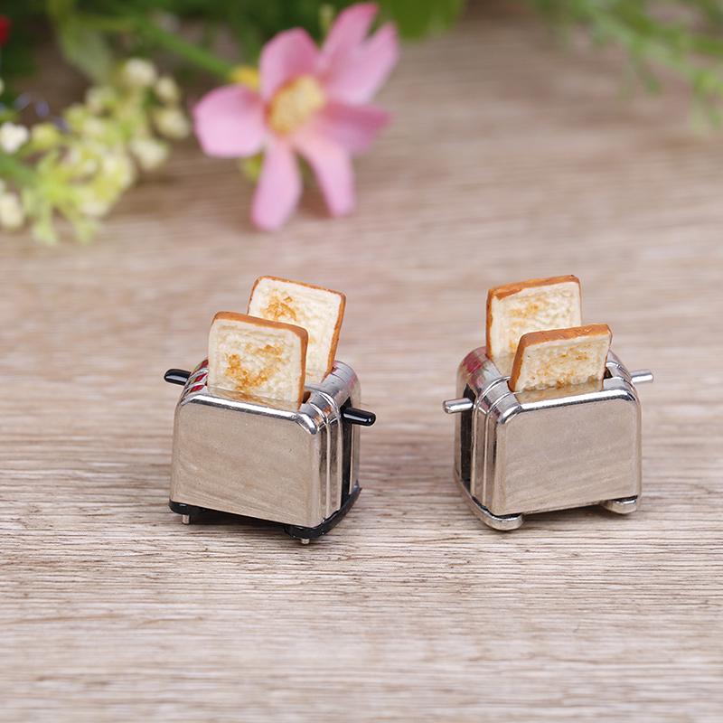 1:12 Dollhouse Mini Bread Machine Simulation Miniature Model Toy Mini Home Toaster Family Toy Baby House Bread Machine