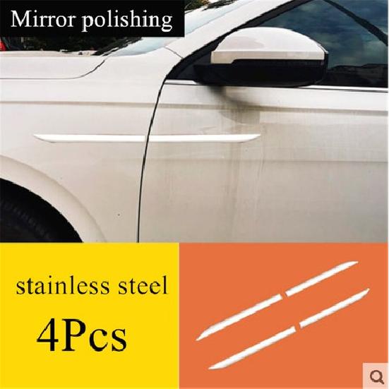 4Pcs Stainless Steel Car SUV Front Side Fender Cover Trims Door Dagger Emblem