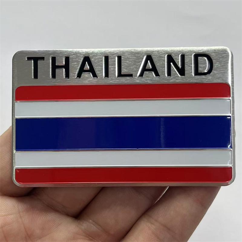 Thailand Flag Aluminum Car Stickers & Badges for Fender and Side Decoration