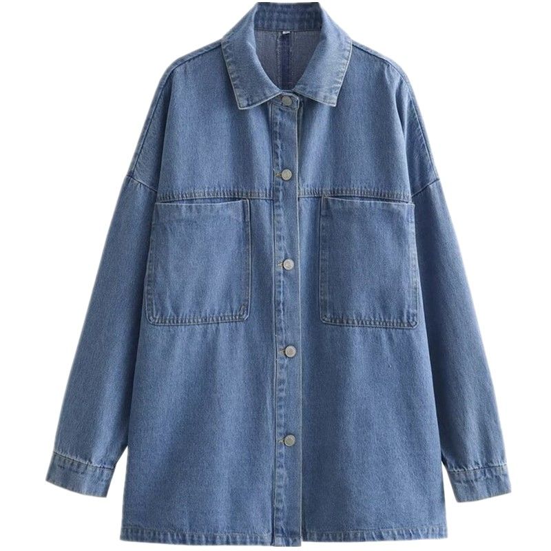 

Модный стиль 2023 Осень Новая женская одежда Стройнящая Легче всего сочетать Свободная джинсовая куртка пальто 1879238 427 Blue L