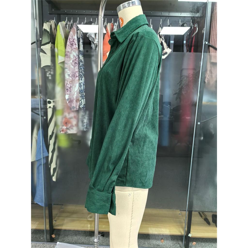 Men's POLO Shirt Solid Color Corduroy Lapel Shirt