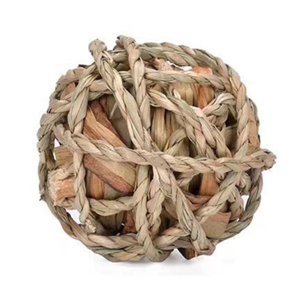 7CM Chewing Braided Ball Guinea Pig Rabbit Hamster Chew Toy Natural Grass Ball Pet Interactive Toy