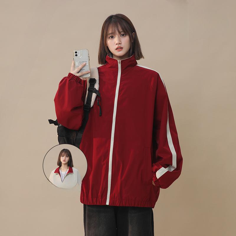 

Двустороннее пальто для пар мужчин и женщин, свободный уличный стиль с обеих сторон 2XL