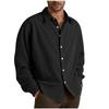 Men's Cotton Shirts Long Sleeve Casual Button Down Textured T-Shirt Loose Vacation Beach Lightweight Topsrt