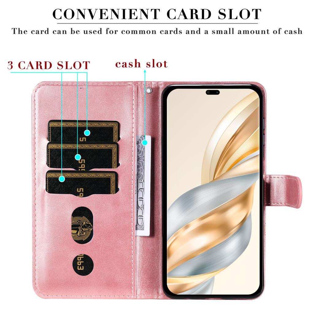 Zipper Wallet Case for Honor Magic7 Lite 5G/X9c 5G/X60 Pro 5G Calf Texture Leather Phone Cover