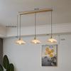 Japanese brass semicircular glass chandelier Nordic simple bed and bed bedroom hallway balcony bar dining room light