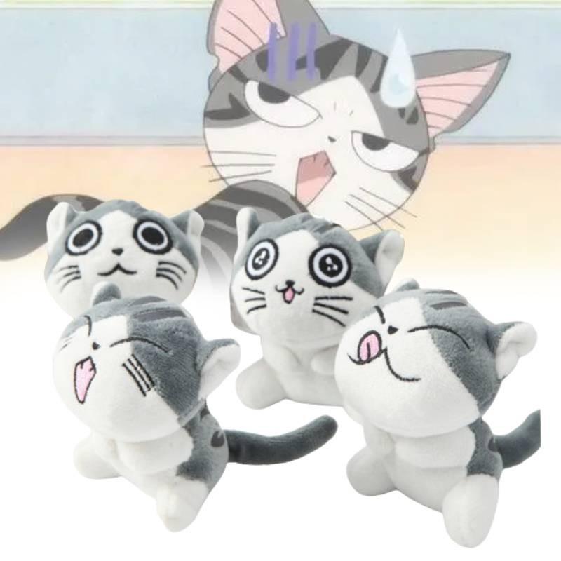 Adorable 10cm Cat Plush Keychain Cute Smiling Kitten Soft Stuffed Animal Toy