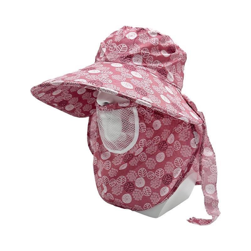 Summer Women's Tea Picking Hat Big Brim Shawl Hat Mask Removable Hat Outdoor Travel Visor Travel Sun Hat