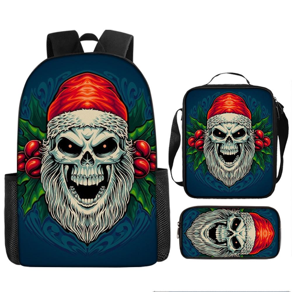 School Bag New Christmas Halloween Cartoon Animation Children Boys and Students Lightweight Burden Reduction Large Capacity Backpack