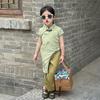 Elegant Chinese Style Summer Outfit For Girls Featuring Beautiful Floral Qipao Top And Stylish Pants Set For Ages 3 To 8 Years