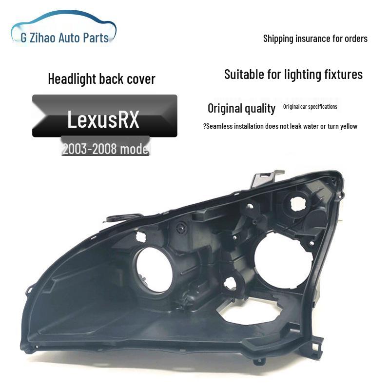 Compatible with 2003-08 Lexus RX300/RX330 Headlight Back Cover, Black Base, Xenon Version