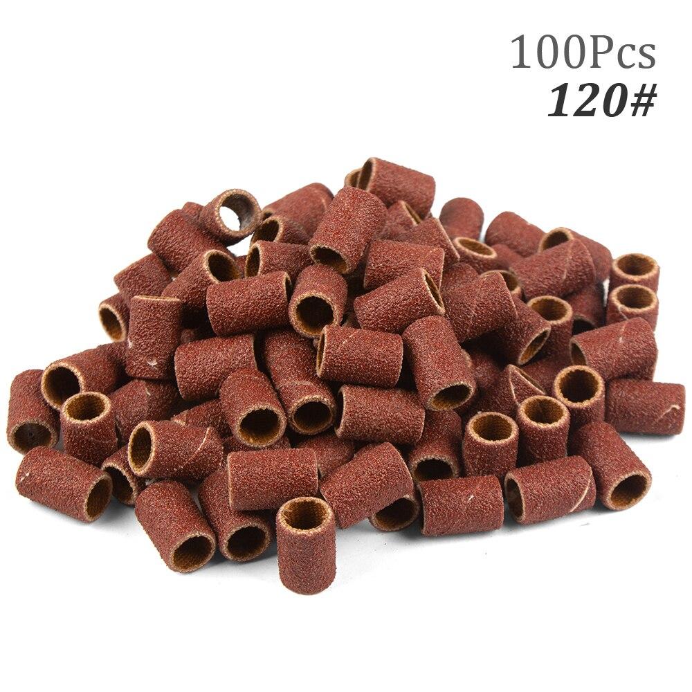 100pcs Nail Drill Bits Sanding Bands for Nail Drill File Grinder Sander Band Set for Acrylic Nails Gel Removing Pedicure Tool