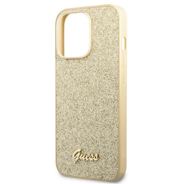 Guess Guhcp14Lhggshd Iphone 14 Pro6,1 Złoty/Gold Hard Case Glitter Script