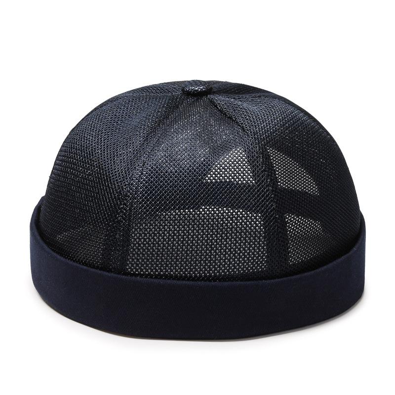 

Summer New Beanie Skin Hats Hip Hop Men s and Women s Bare Plate Landlord Hats Casual Fashion Outdoor Breathable Hats For Men темно-синий
