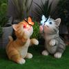 Kreatives solarbetriebenes Katzen-Garten-Nachtlicht-Ornament im amerikanischen Stil
