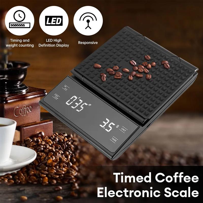 3kg/0.1g high precision coffee scale, coffee scale. Backlit LCD display, kitchen accessories, timer