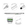 uxcell 3pcs 6 in 1 Aluminum Multi Tool Tech Tool Pen Ballpoint Pen Ruler Screwdriver Stylus with Level and Refill for Christmas Gift Silver