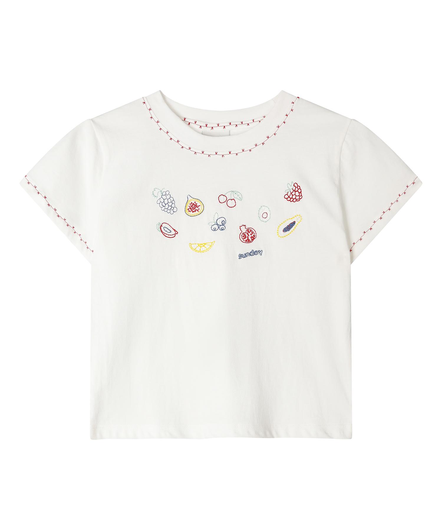 Sunday Fruits Market W) Tiny Fruit Tee Ivory S