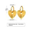 Rockyu Hoop Earrings for Women, Gold Brand, Heart Earrings, Swaying Pattern, Light Surface, Mirror Surface Treatment, Surgical Stainless Steel,