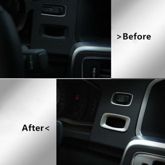 Car Key Hole Frame Decoration Cover Trim Decal For Volvo S60 V60 Stainless Steel