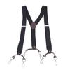 3.5CM Men Suspenders Y Shaped Elastic Adjustable 6 Clip Black Men Pants Suspenders for Business Party