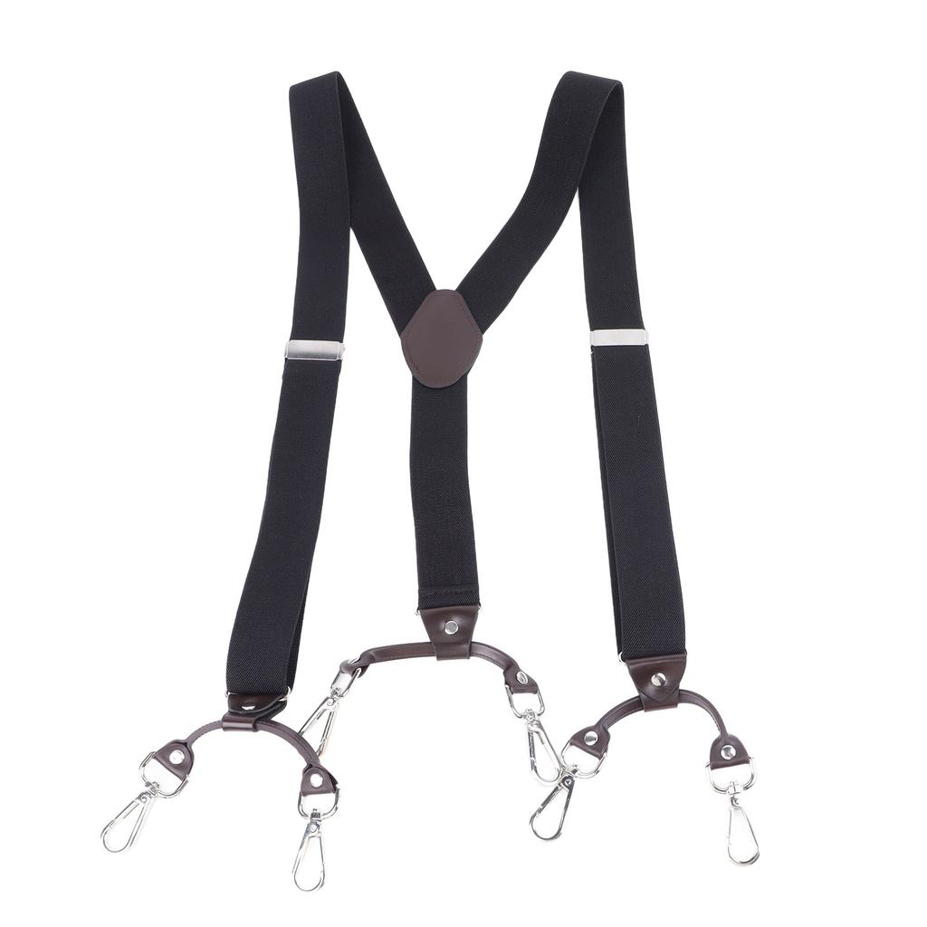 3.5CM Men Suspenders Y Shaped Elastic Adjustable 6 Clip Black Men Pants Suspenders for Business Party