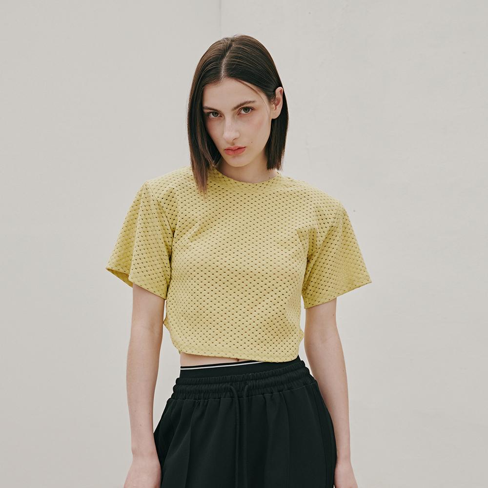 Odier Lace Crop T-Shirt - Lime Lime/One