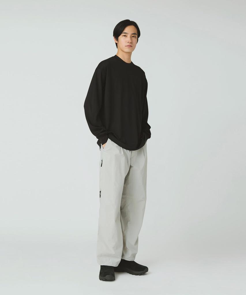 Snow Peak Hybrid Wool Mesh Cut and Long and Size L L/S T-Shirt SW-25AU017, Sew, Sleeve, Men's Women's, Black,