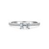 S925 Sterling Silver Emerald & Diamond Ring for Women - Simple, High-End Square Design