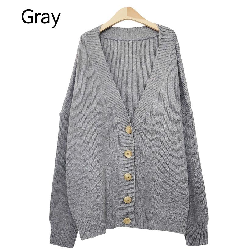 Strickjacke für Damen, Over-Fit-Cardigan mit Knöpfen, lässiger Date-Look, koreanische Mode
