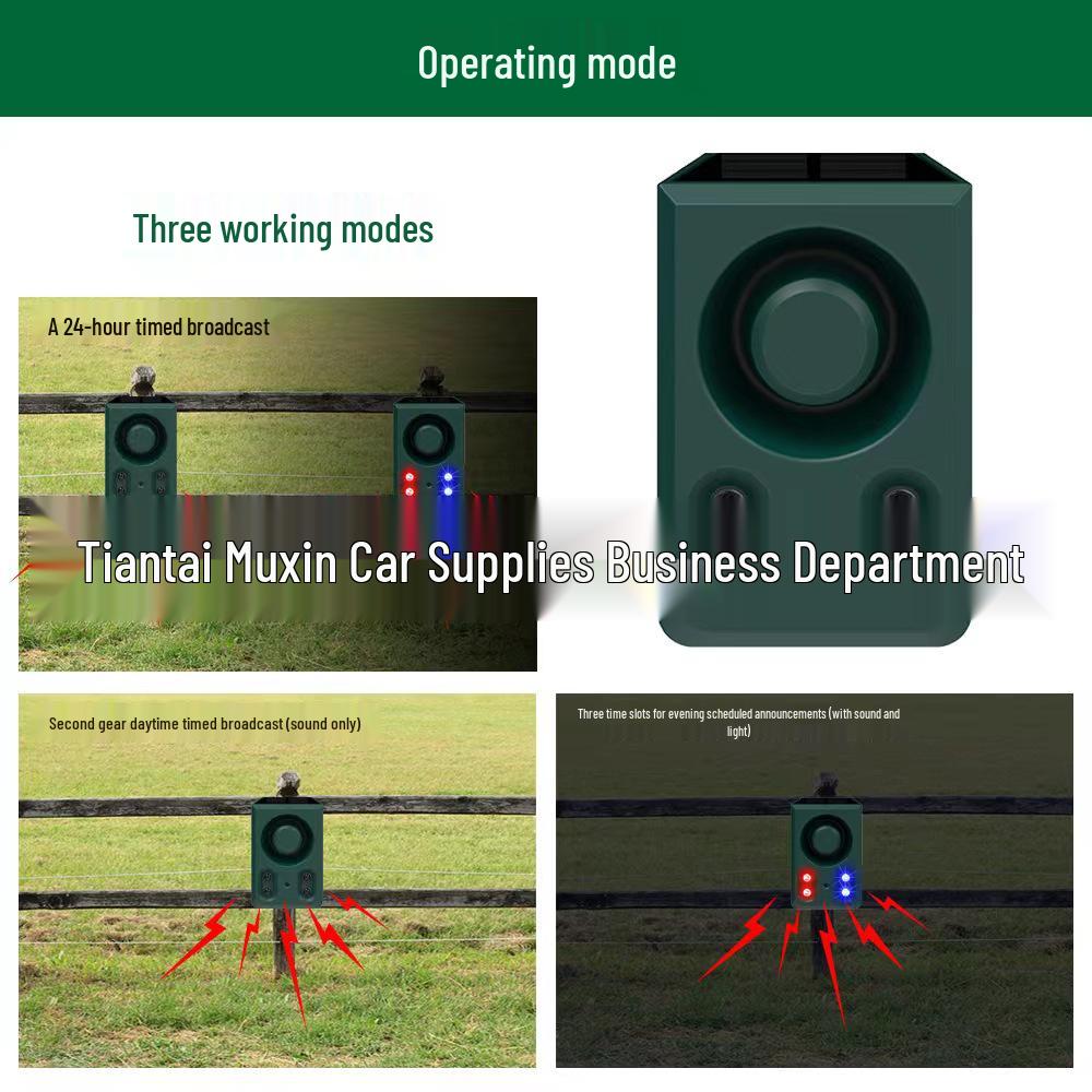Solar Animal Repellent: High-Volume Sound and Flashing Light To Deter Wild Boars and Dogs At Night