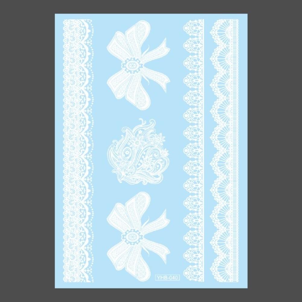 Lace Flower White Tattoo Stickers Long-lasting Butterfly Tattoo Stickers Women Men