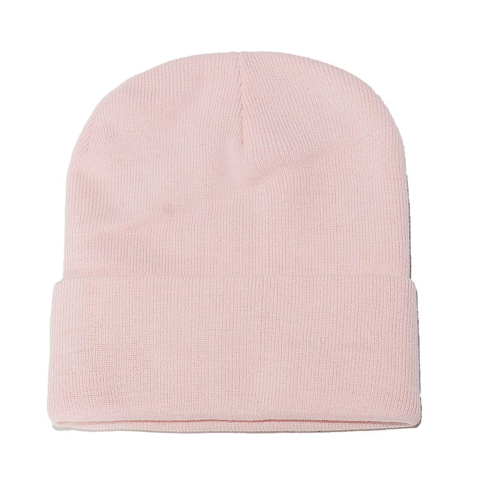 High Quality Solid Color Acrylic Wool Hat Outdoor Warm Cold Hat Monochrome Knitted Hat Pullover Hat for Men and Women