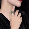 Emerald Irregular Hollow Ring - Women's Luxury Cold Style Versatile Gemstone