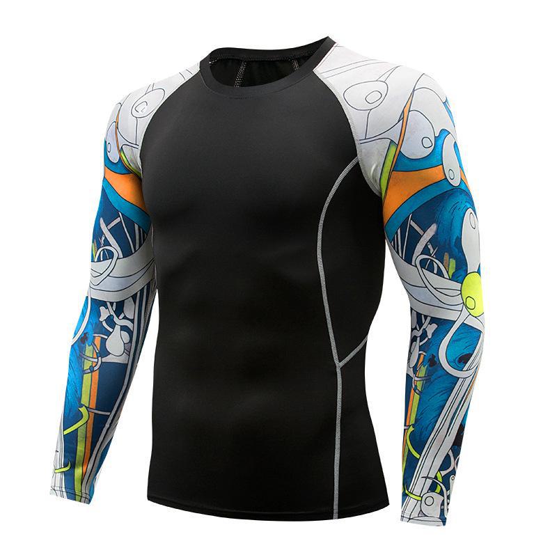 Herren Quick-Dry Langarm Sportstrumpfhose & Trainingsshirt