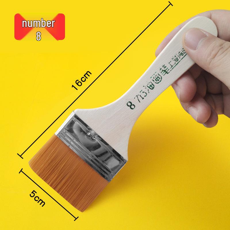 Nylon Bristle Short Handle Brush for Oil & Acrylic Painting - 12 Models for Hand-Painted Walls and Large Areas