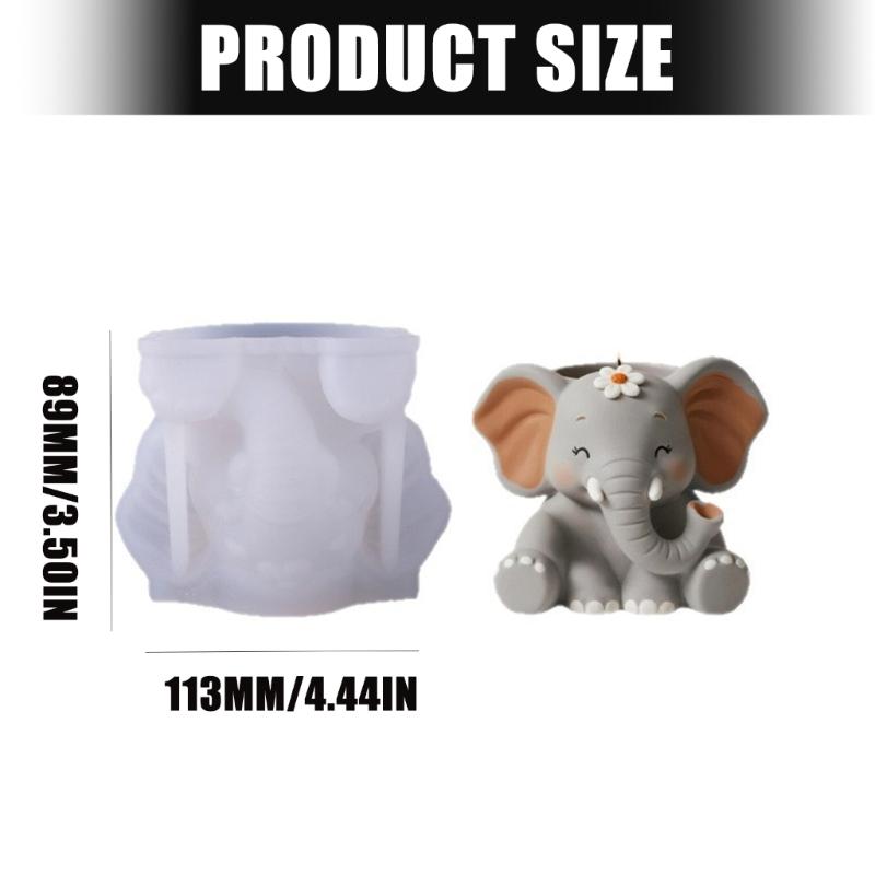 Creative Elephant Silicone Mold for Handmade Flower Pot Jewelry Holder and Candle Stand Planter Mould