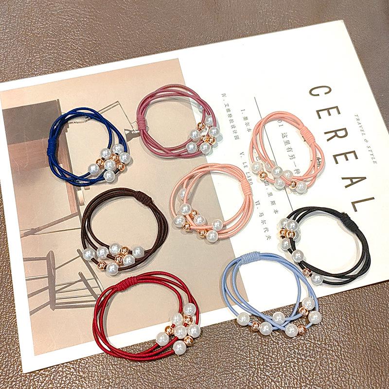 Triple Pearl Elastic Hair Tie - High Elasticity Headband