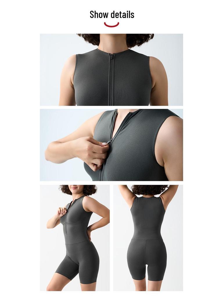 Nahtloser europäisch-amerikanischer Yoga-Jumpsuit: Bauchkontrolle, Hüftlift, Kurzärmlige Fitnessbekleidung