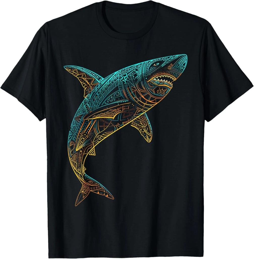 Shark Mandala Art Animal Love Fantasy Graphic Shark T-Shirt