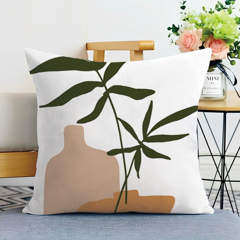 Morandi Simple Printed Decorative Pillowcase Bedroom Living Room Square Cushion Pillowcase