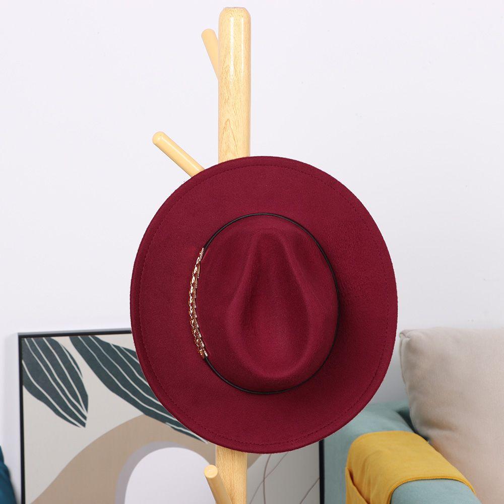 Fashion Women Wool Felt Trilby Jazz Cap Wide Brim Hat Sun Hat