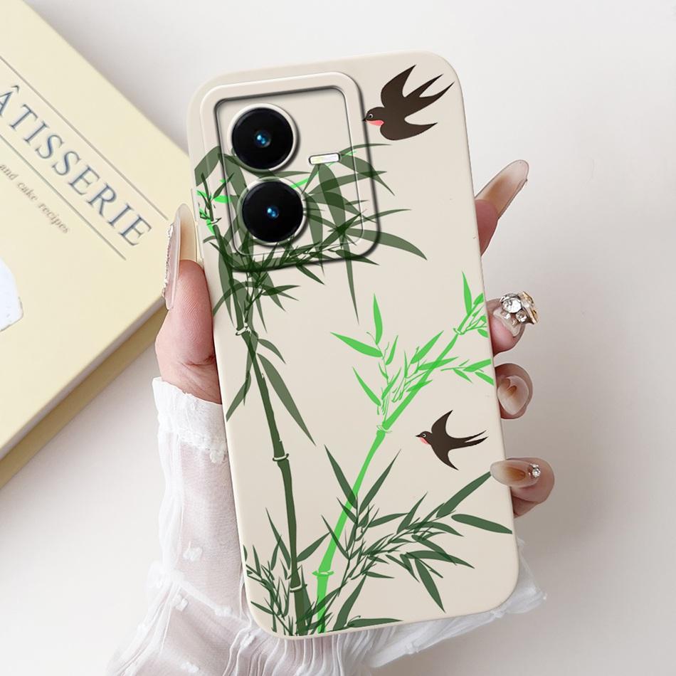 For Vivo Y22 Y22s Y22t Phone Case Vivo V2206 V2207 Y22 Y22s Y22t Elegant Floral Cat Painted Soft Silicone Shockproof Cases
