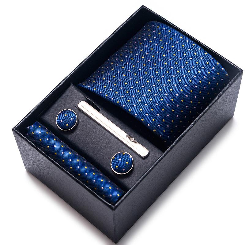 Cravatta Uomo Sposo Matrimonio Compleanno Regalo Per Ragazzi alla Moda Formale Casual Cravatta Asciugamano da Taschino Set Scatola Regalo