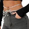 SHIXIN Fashion Y2K Multilayer Imitation Pearl Tassel Waist Chain Women New Elegant Sexy Bikini Belt Body Chain Jewelry Accessory