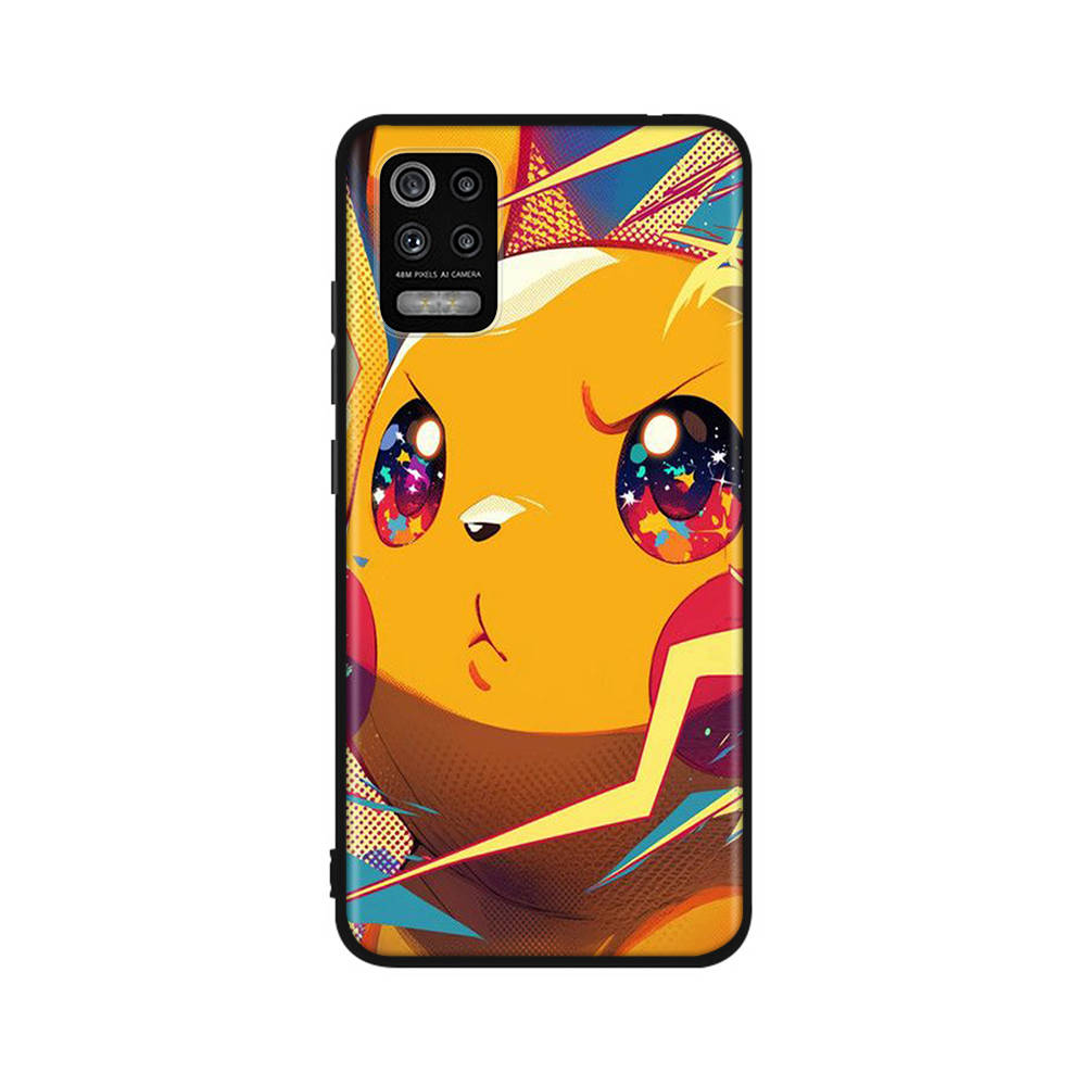 CT53 Cute Pikachu Case for OPPO Reno 8 6 5 4 Pro Find X3 A17 A31 A38 A40 A53 A54 A55 A74 A76 A78 A77 A80 A94 A95 A96 Lite Black Sofe Cover